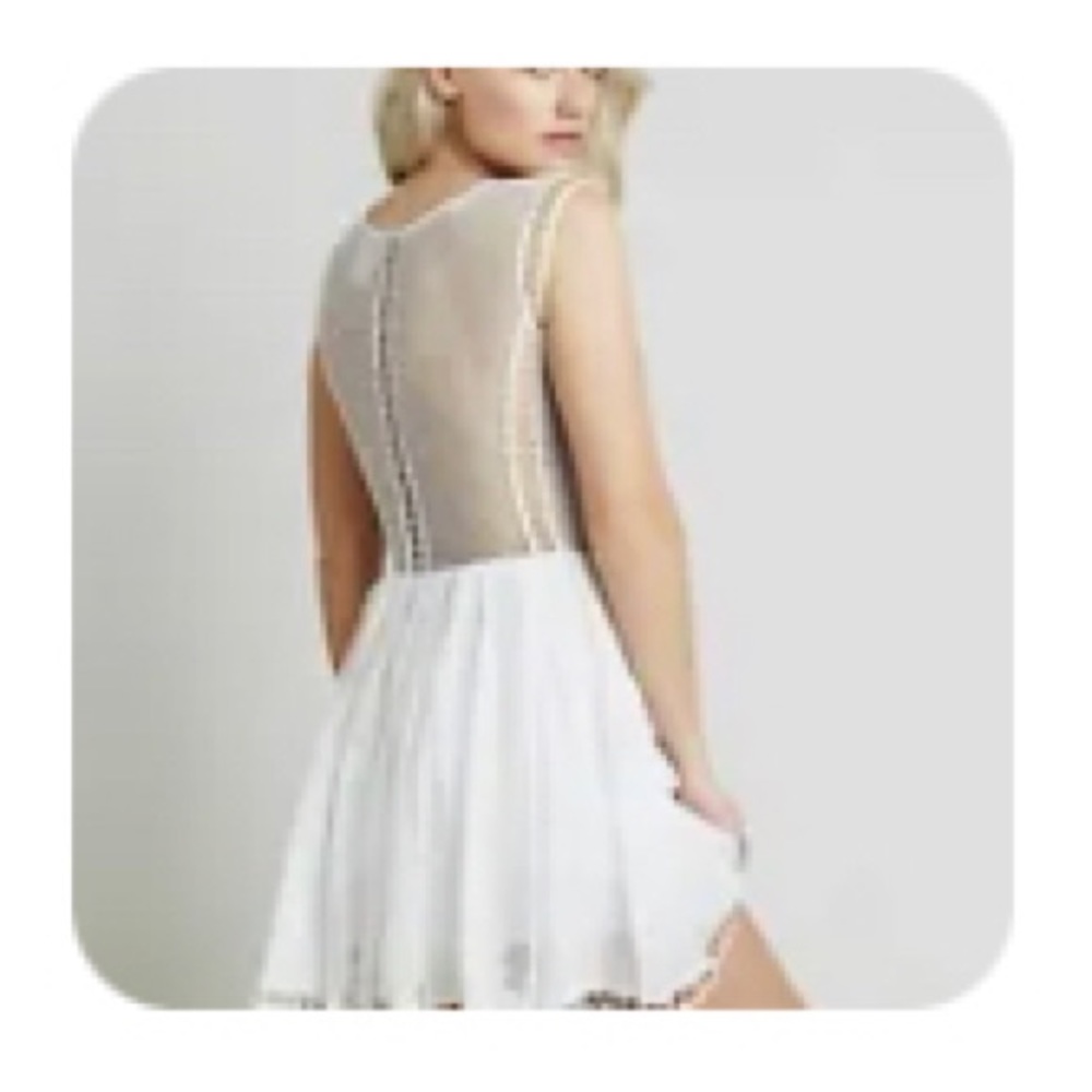 Free People one Lucas white boho wrap dress size large - Picture 5 of 5